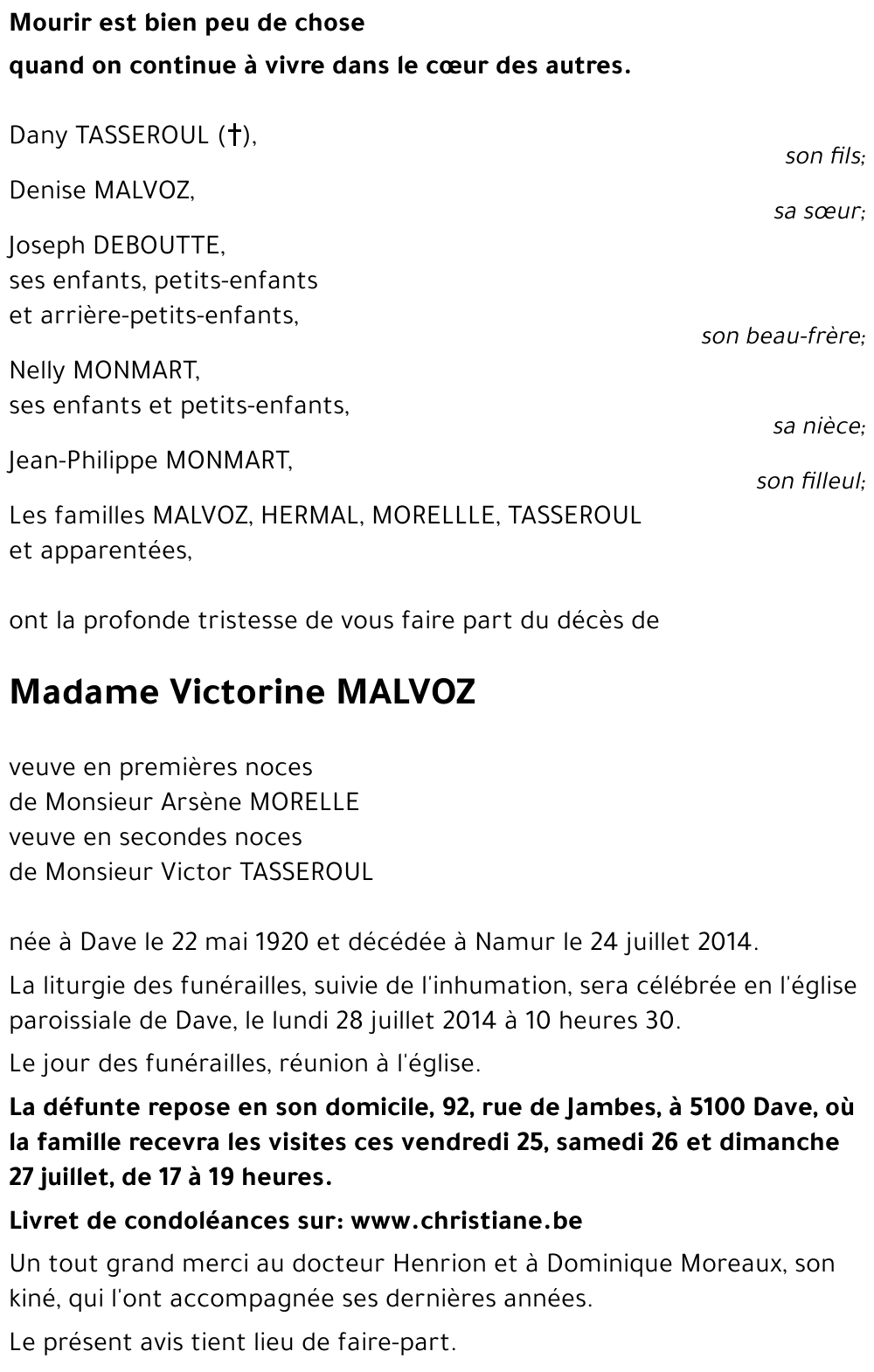 Victorine MALVOZ