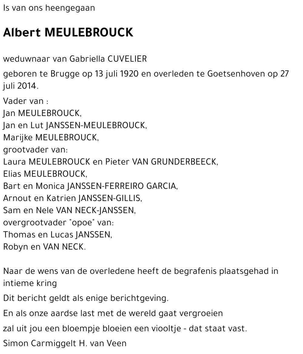 Albert MEULEBROUCK