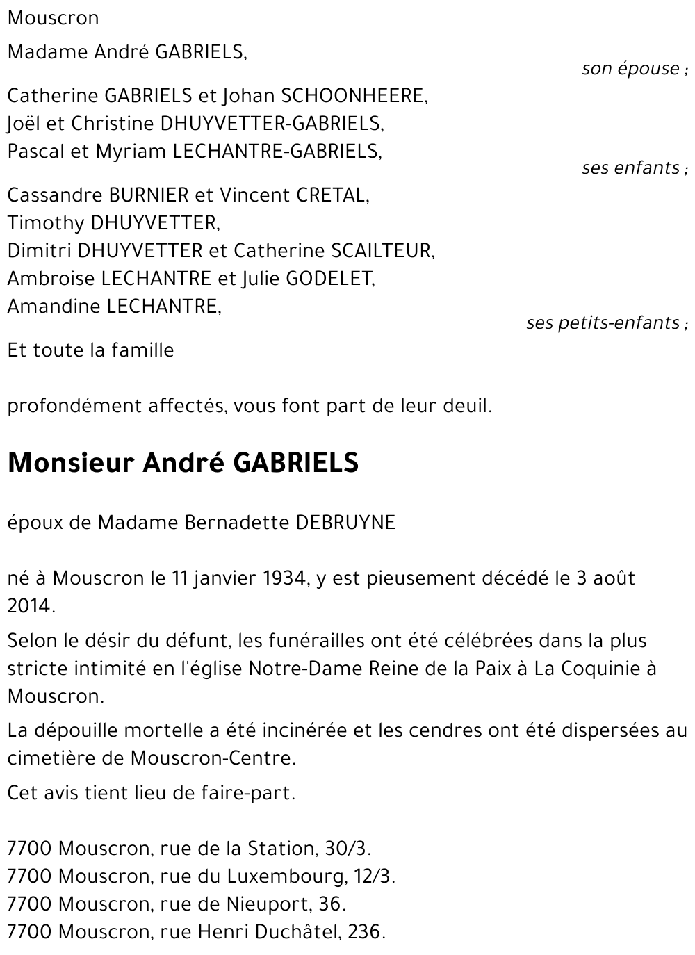 André GABRIELS