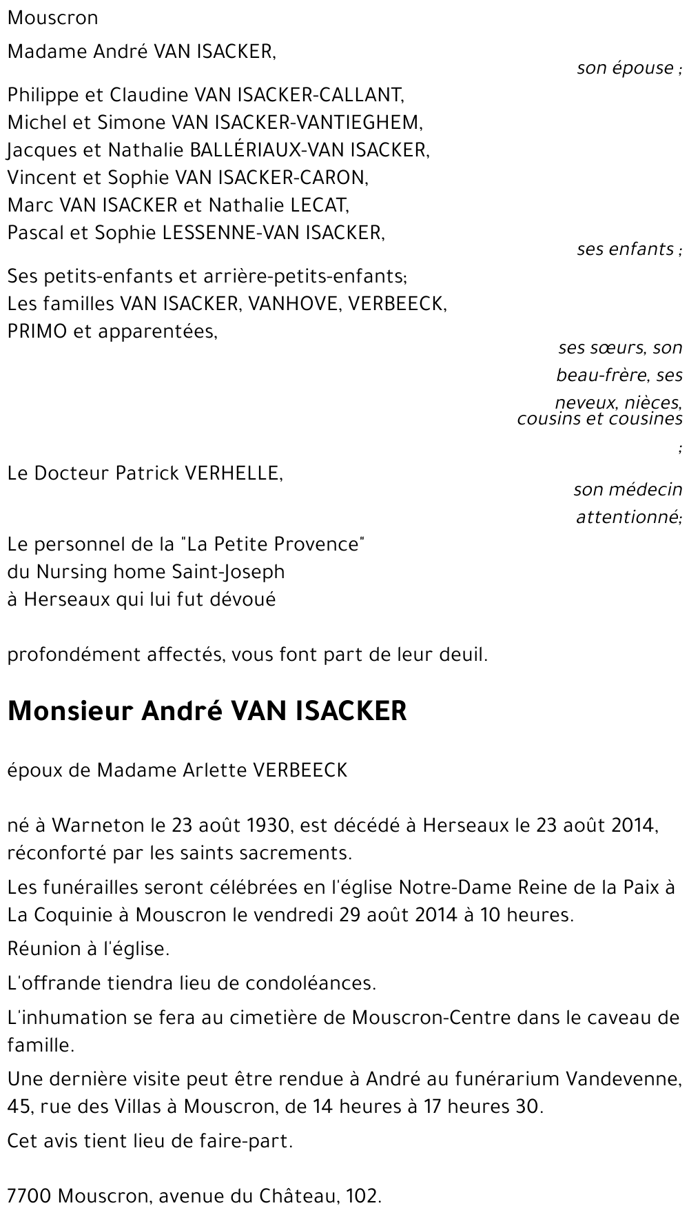 André VAN ISACKER