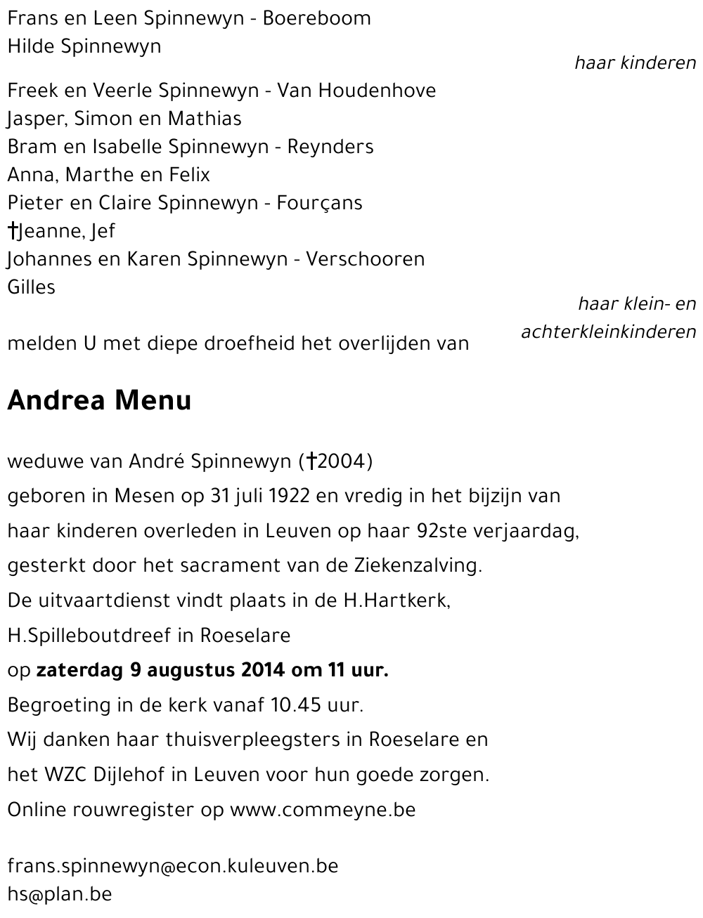 Andrea Menu