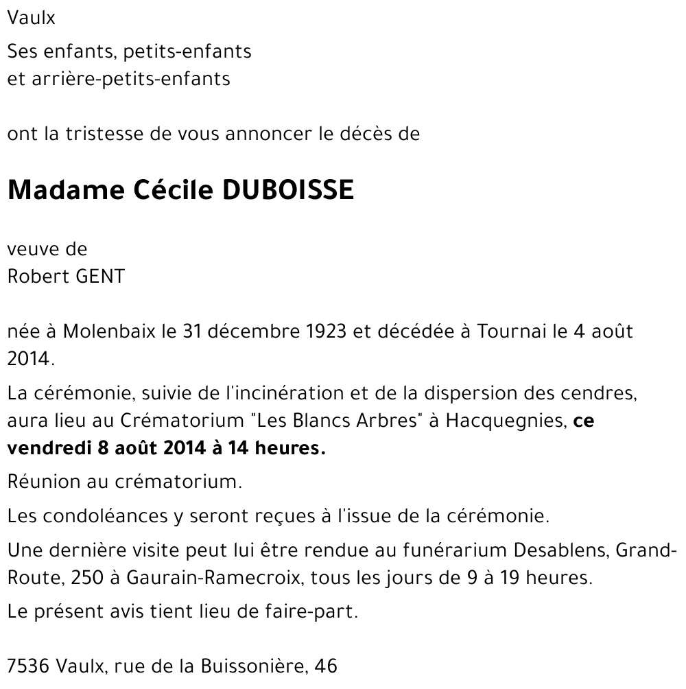 Cécile DUBOISSE
