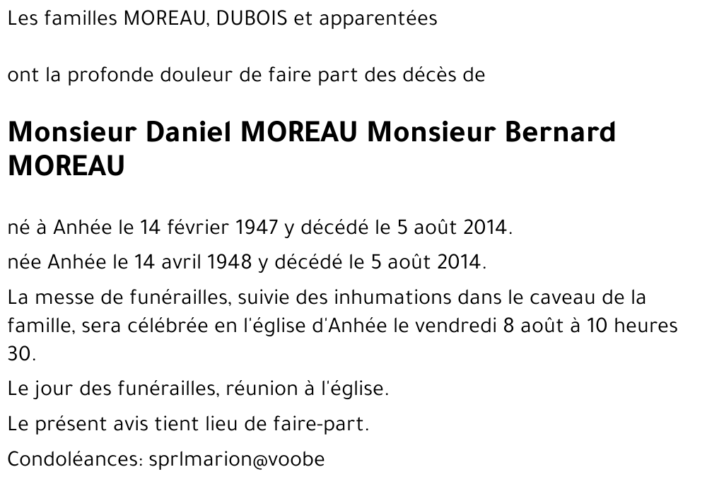 Daniel - Bernard MOREAU