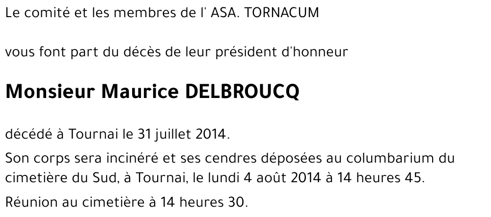 DELBROUCQ Maurice