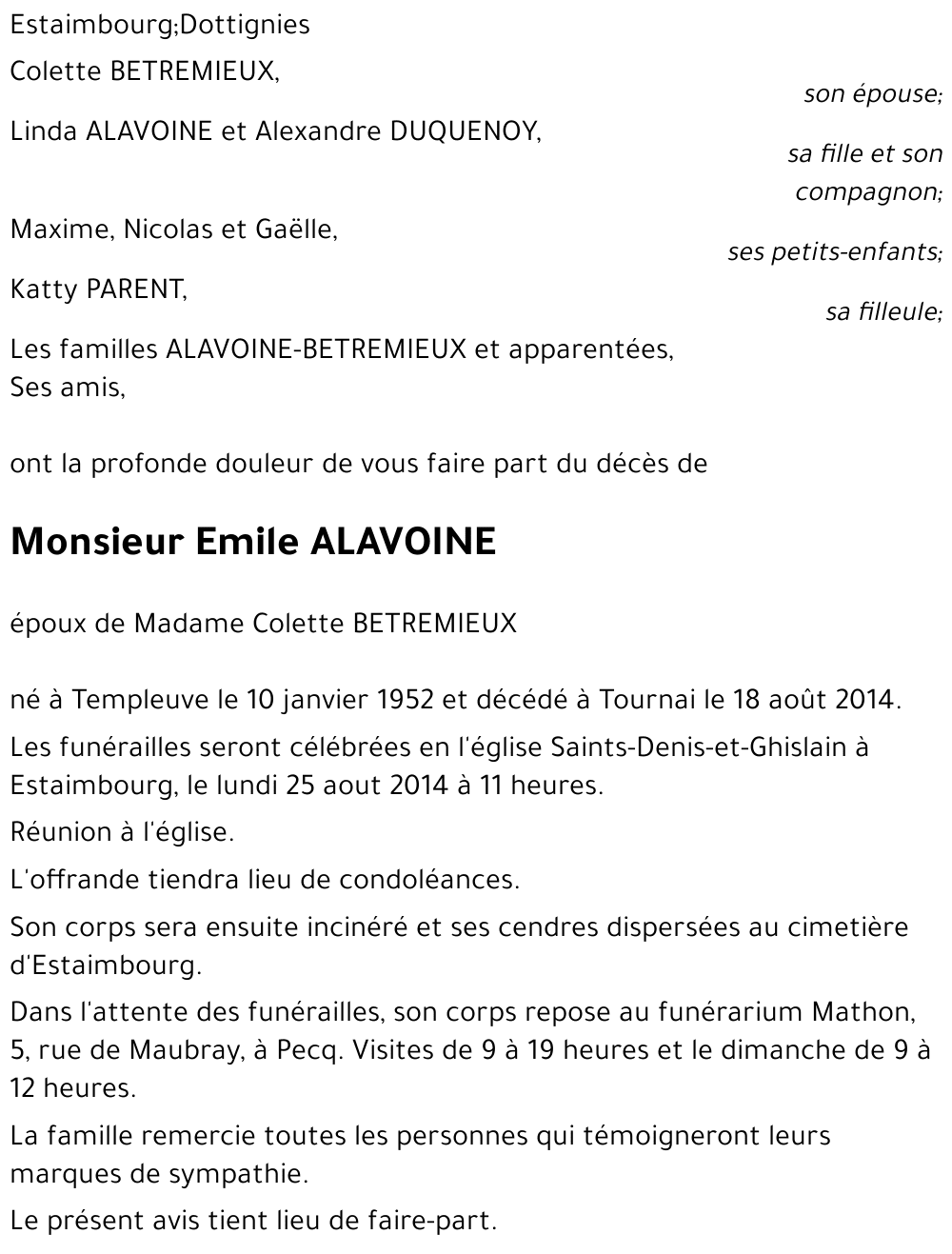 Emile ALAVOINE