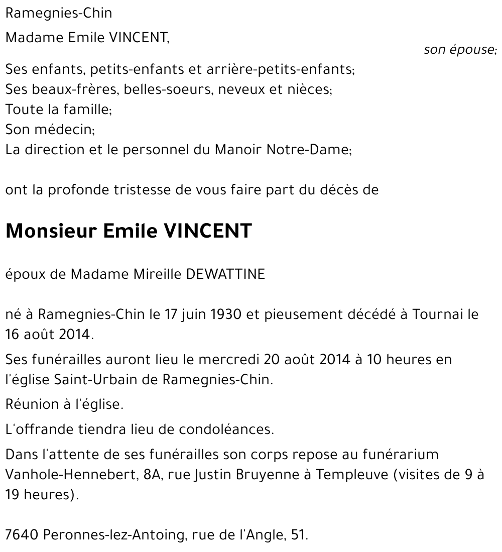 Emile VINCENT