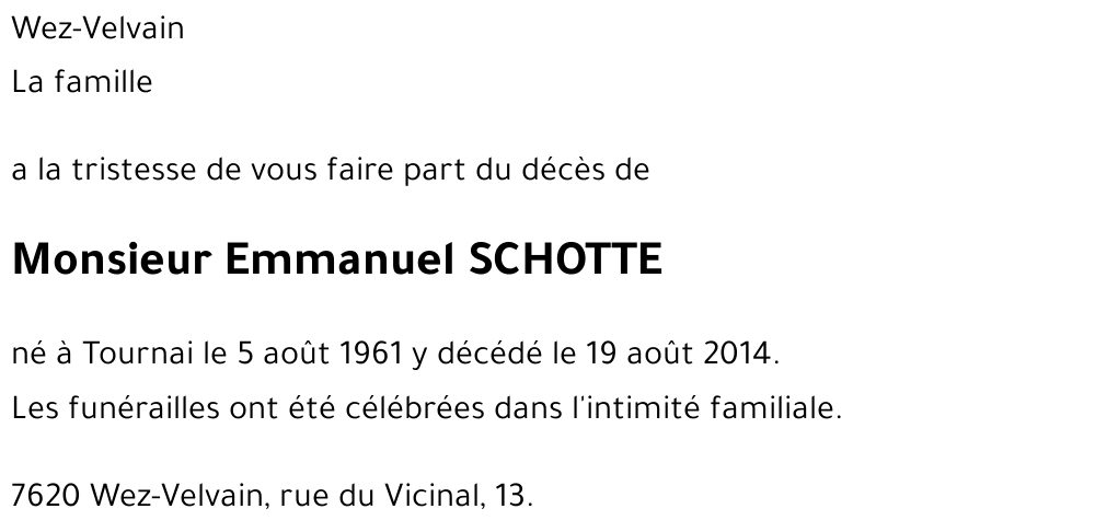 Emmanuel SCHOTTE