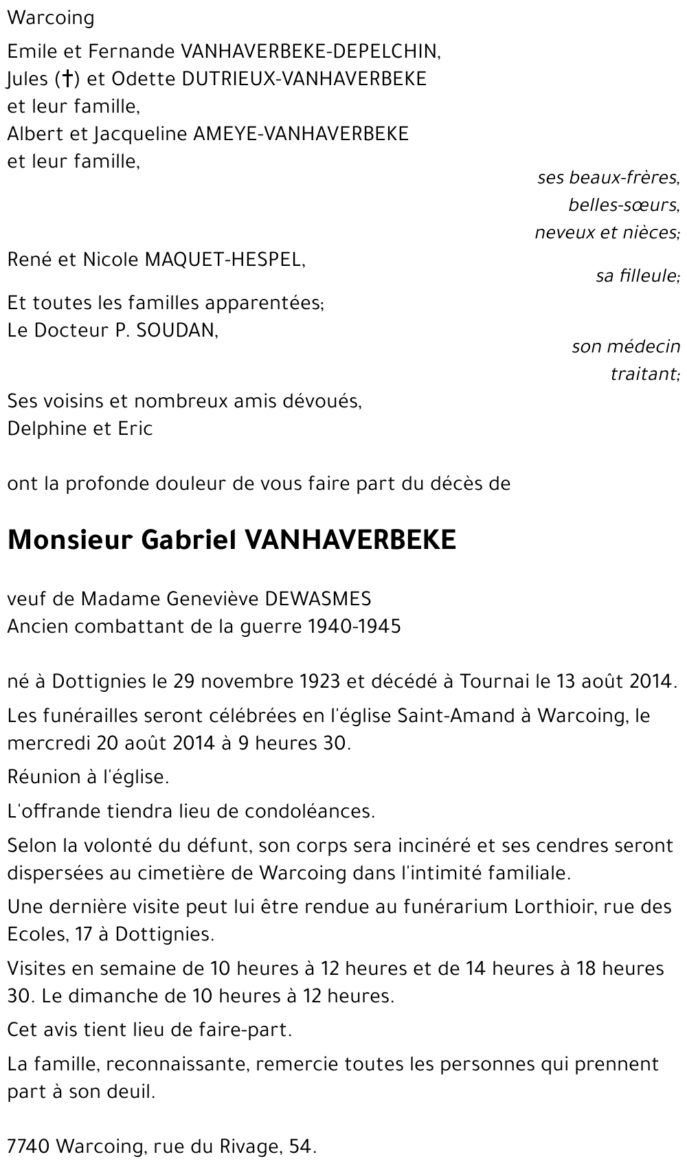 Gabriel VANHAVERBEKE
