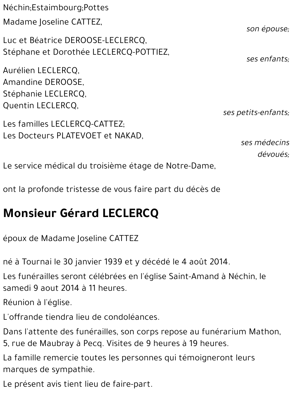 Gérard LECLERCQ