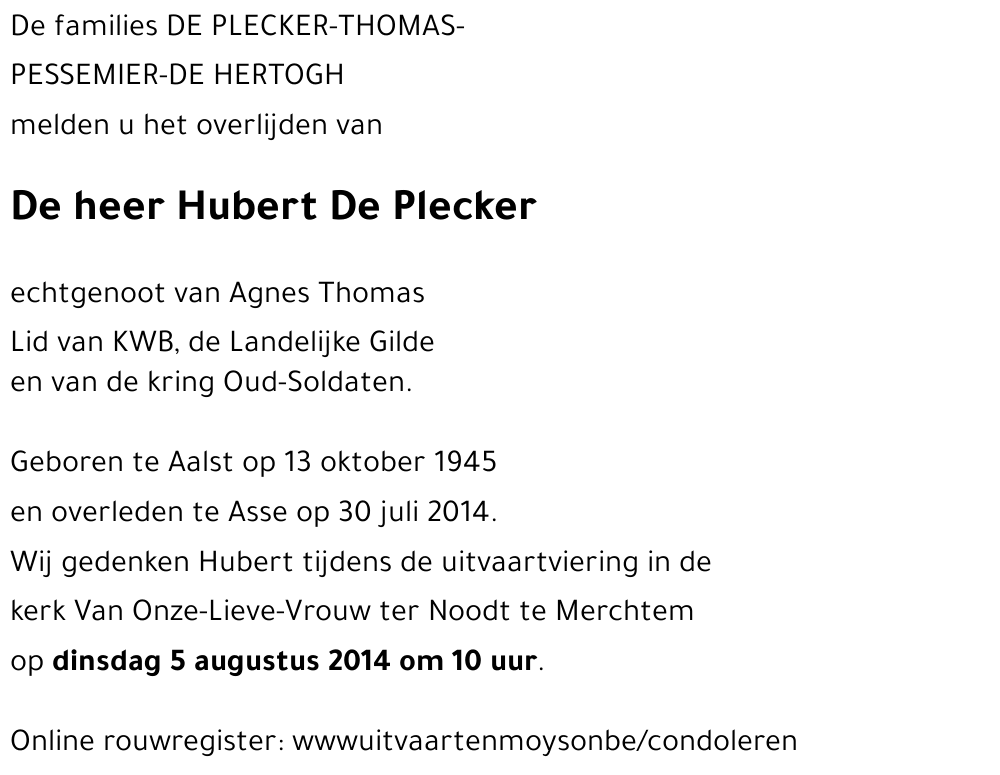 Hubert De Plecker