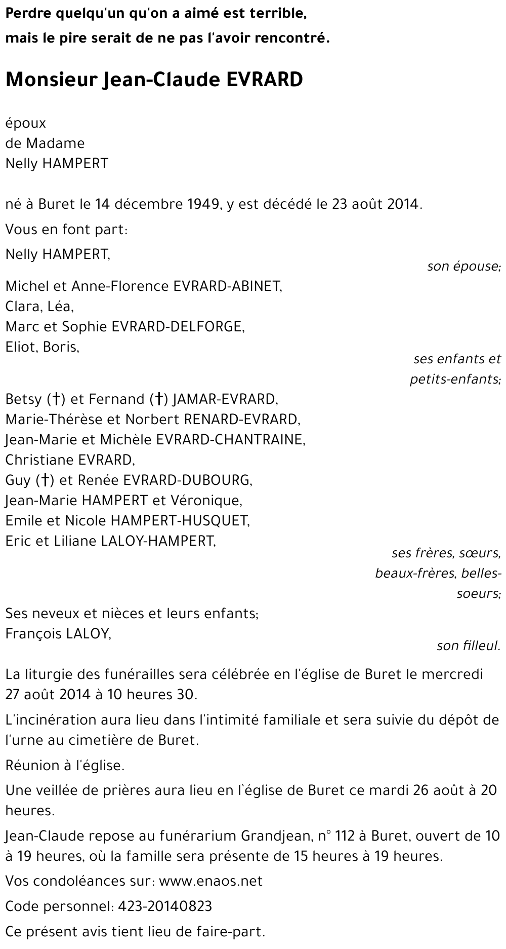 Jean-Claude EVRARD