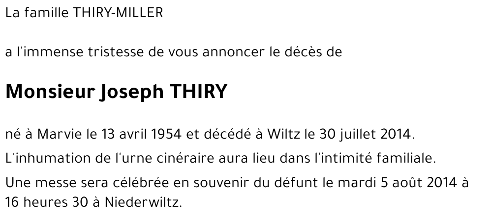Joseph THIRY