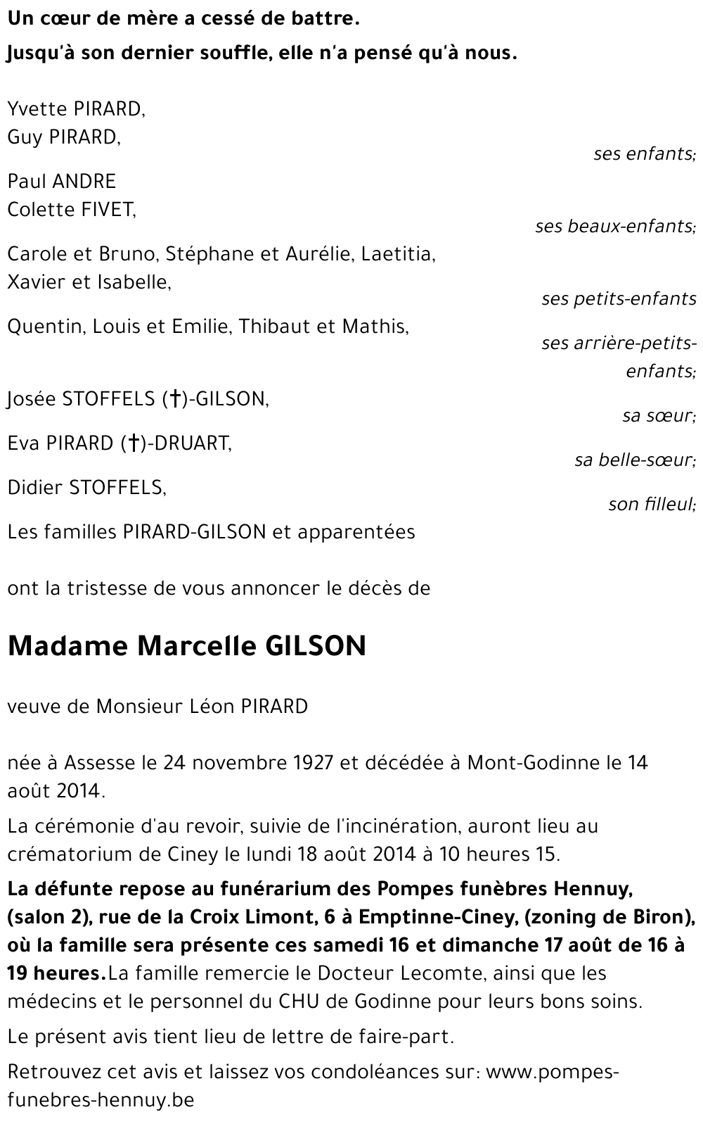 Marcelle GILSON