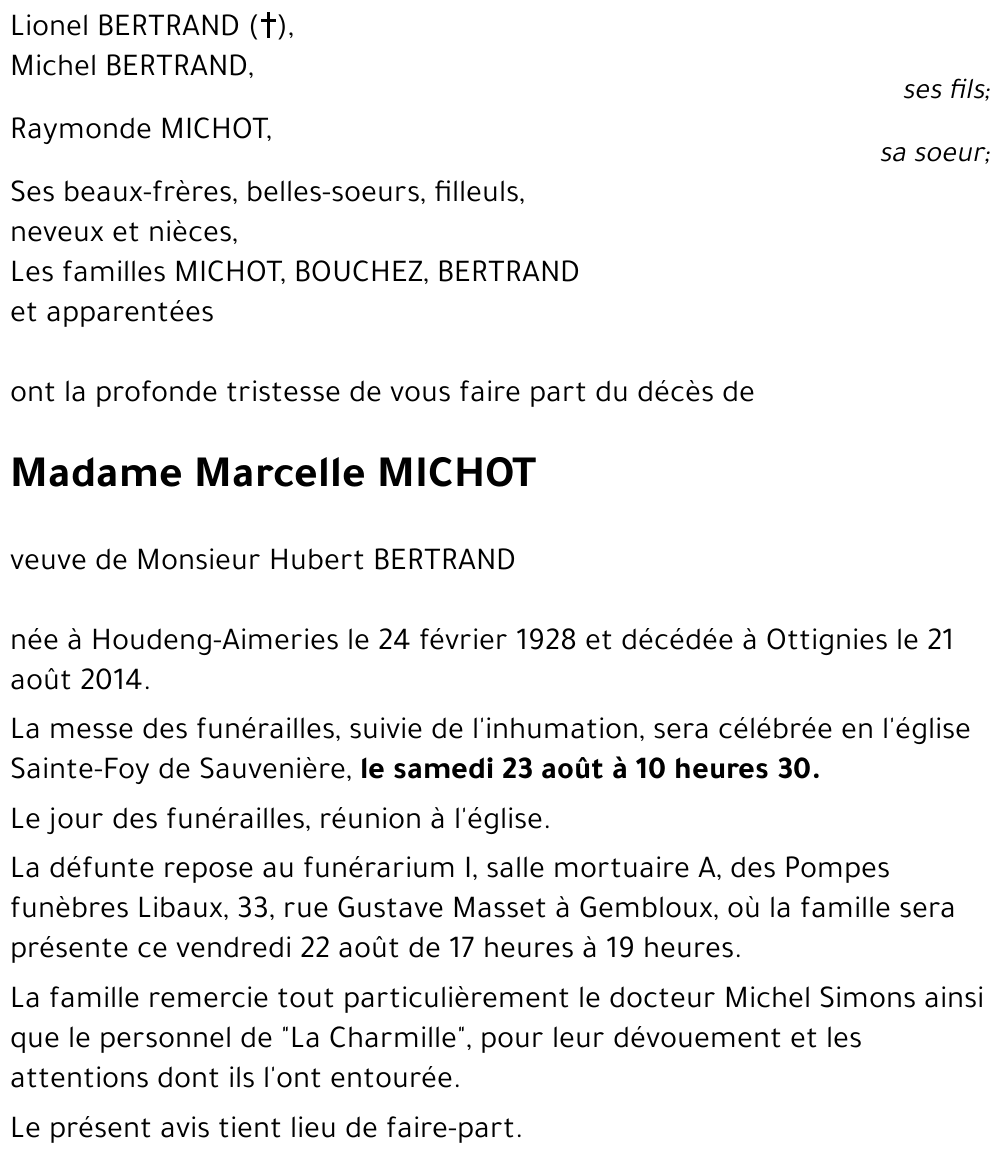 Marcelle MICHOT