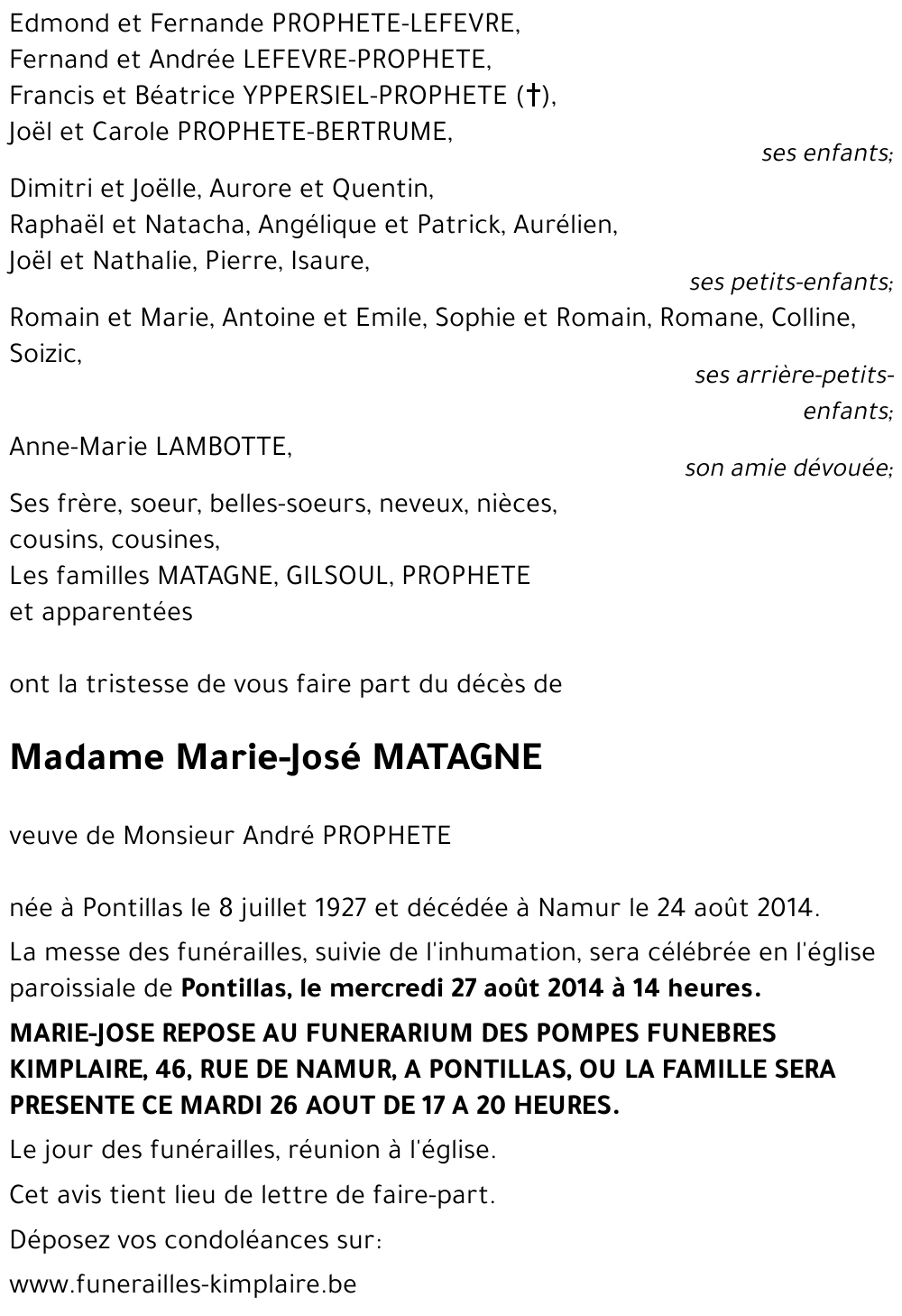 Marie-José MATAGNE