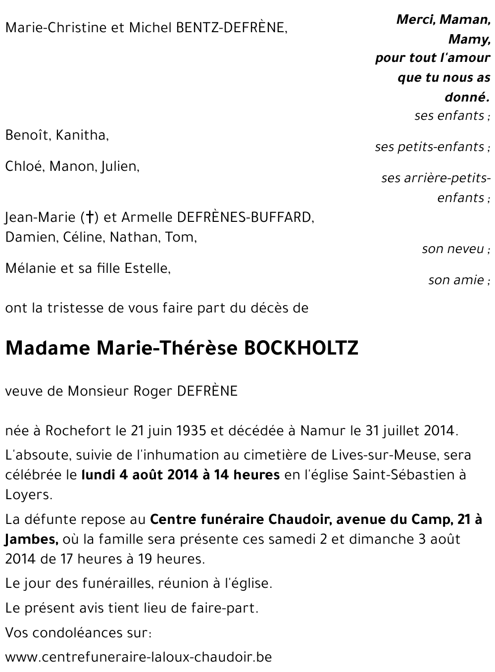 Marie-Thérèse BOCKHOLTZ