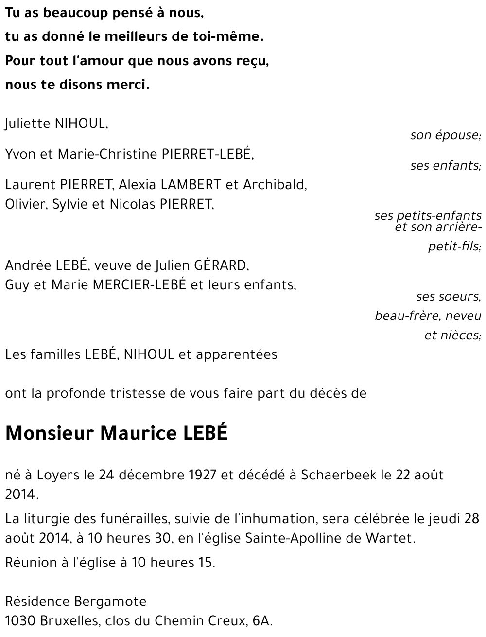 Maurice LEBÉ
