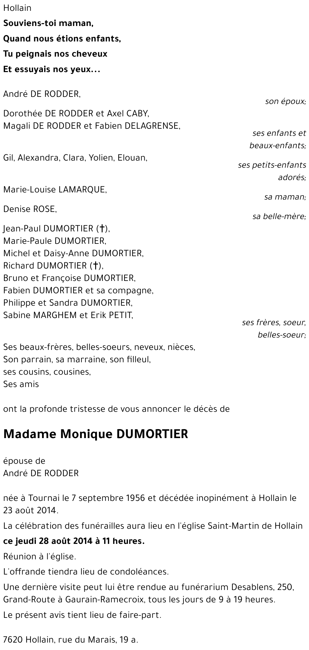 Monique DUMORTIER