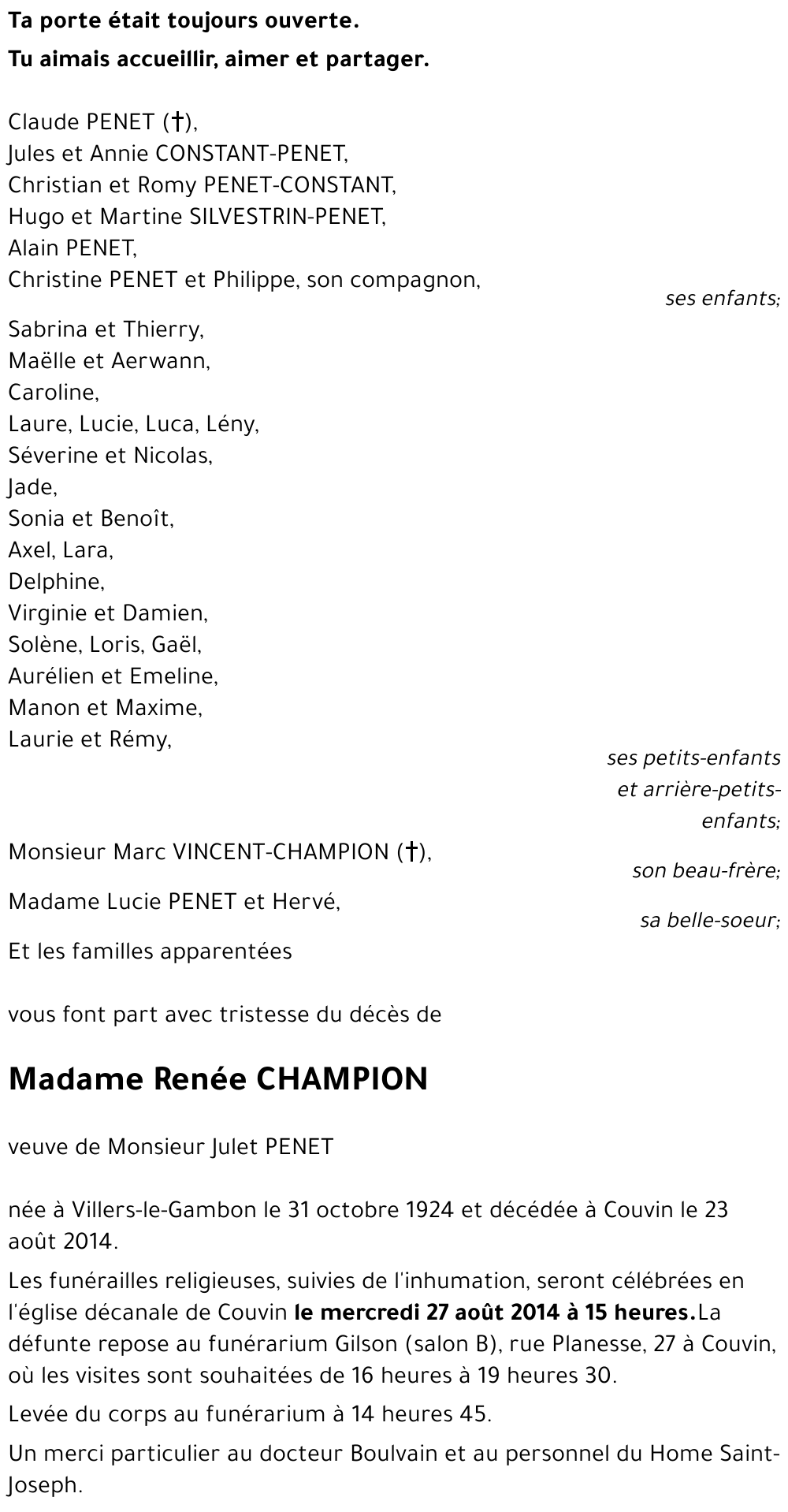 Renée CHAMPION
