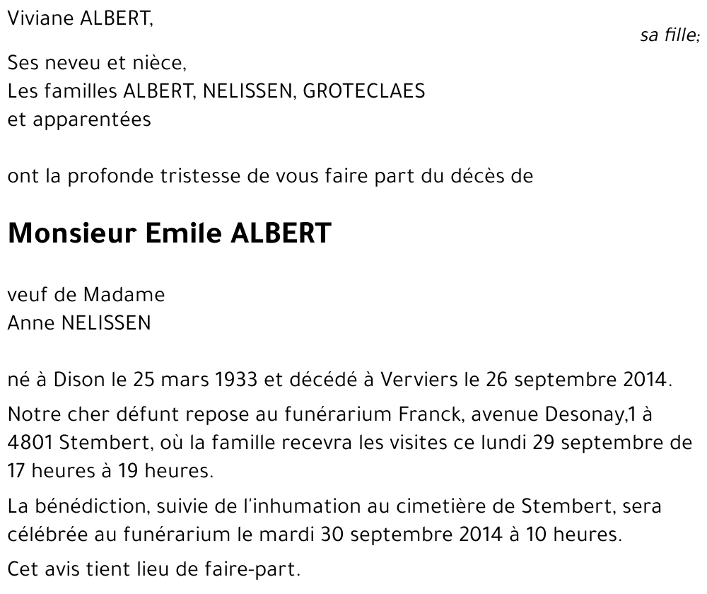 ALBERT Emile