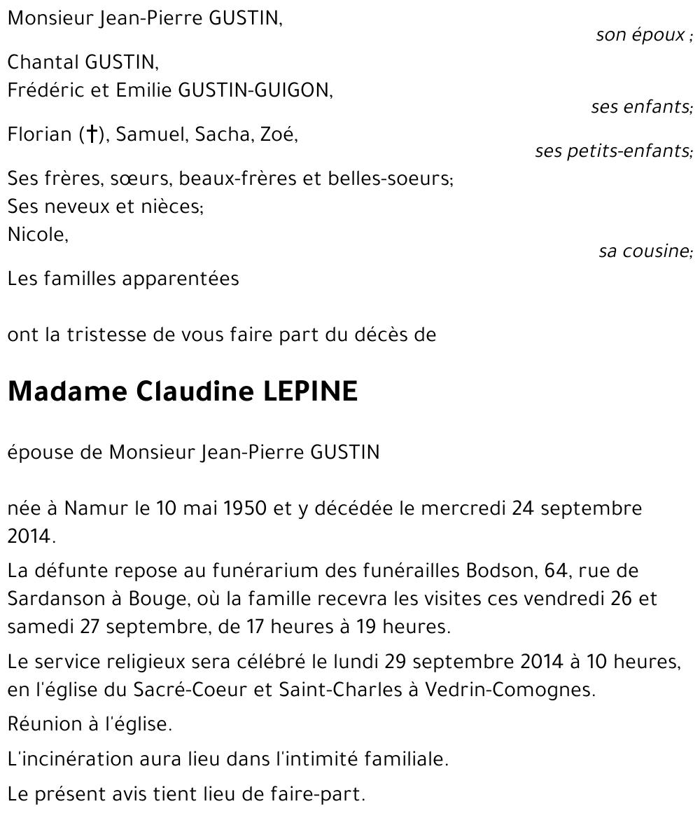 Claudine LEPINE