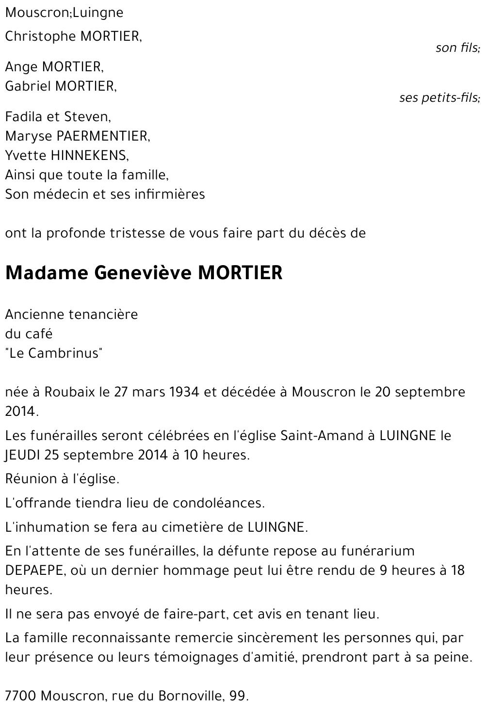 Geneviève MORTIER