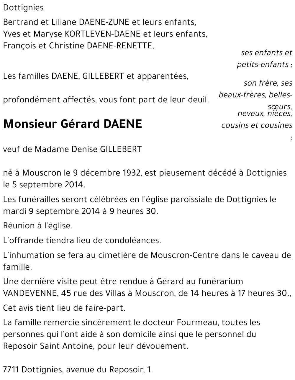 Gérard DAENE
