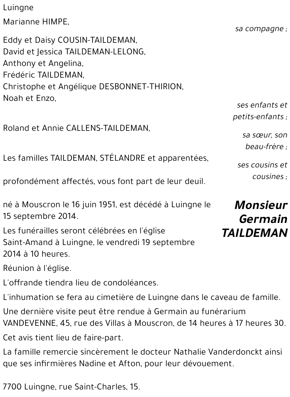 Germain TAILDEMAN