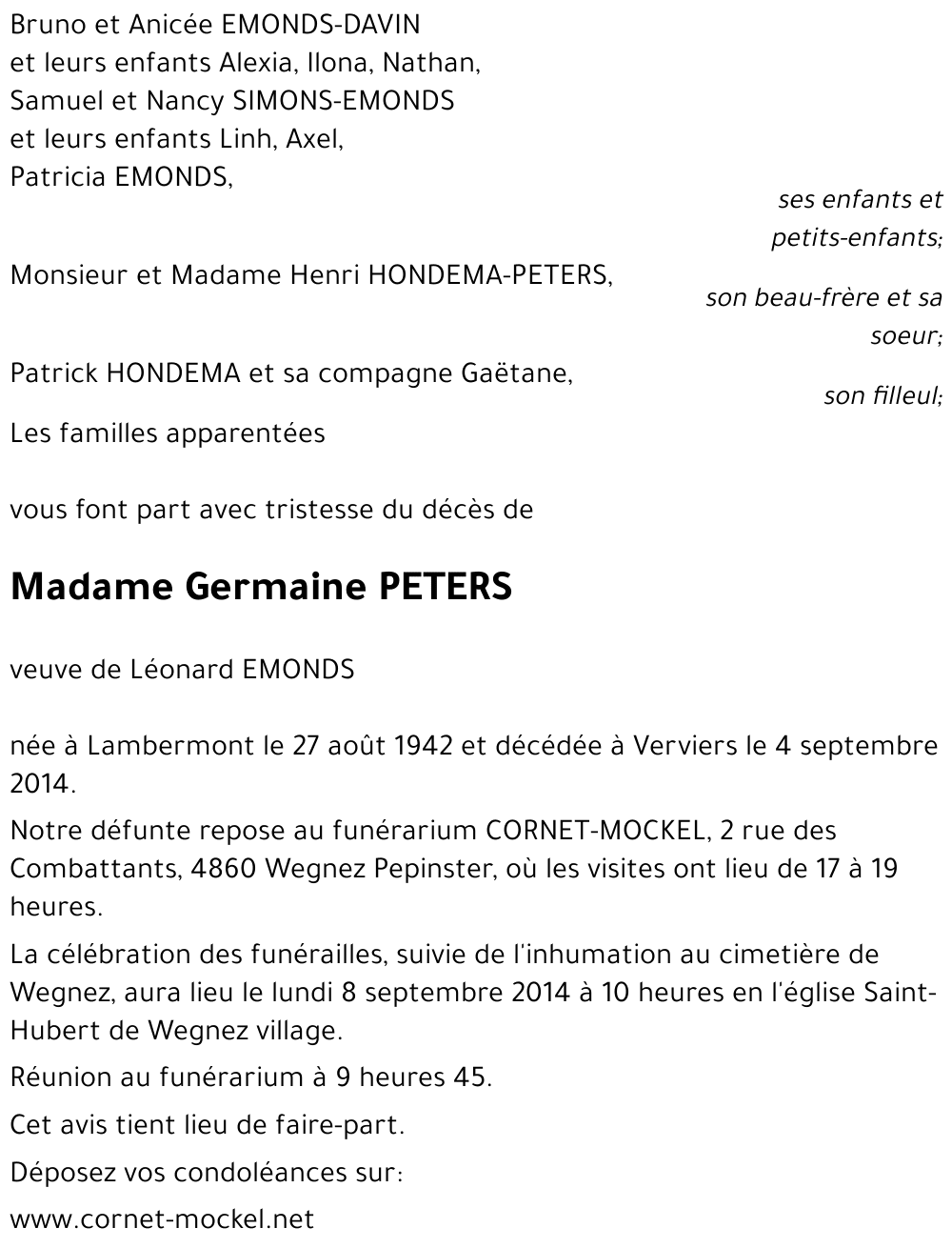 Germaine PETERS
