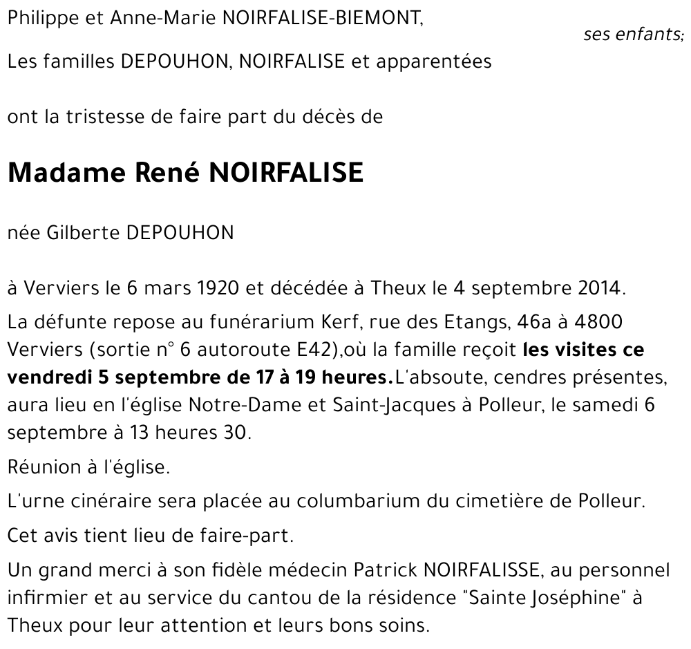 Gilberte DEPOUHON