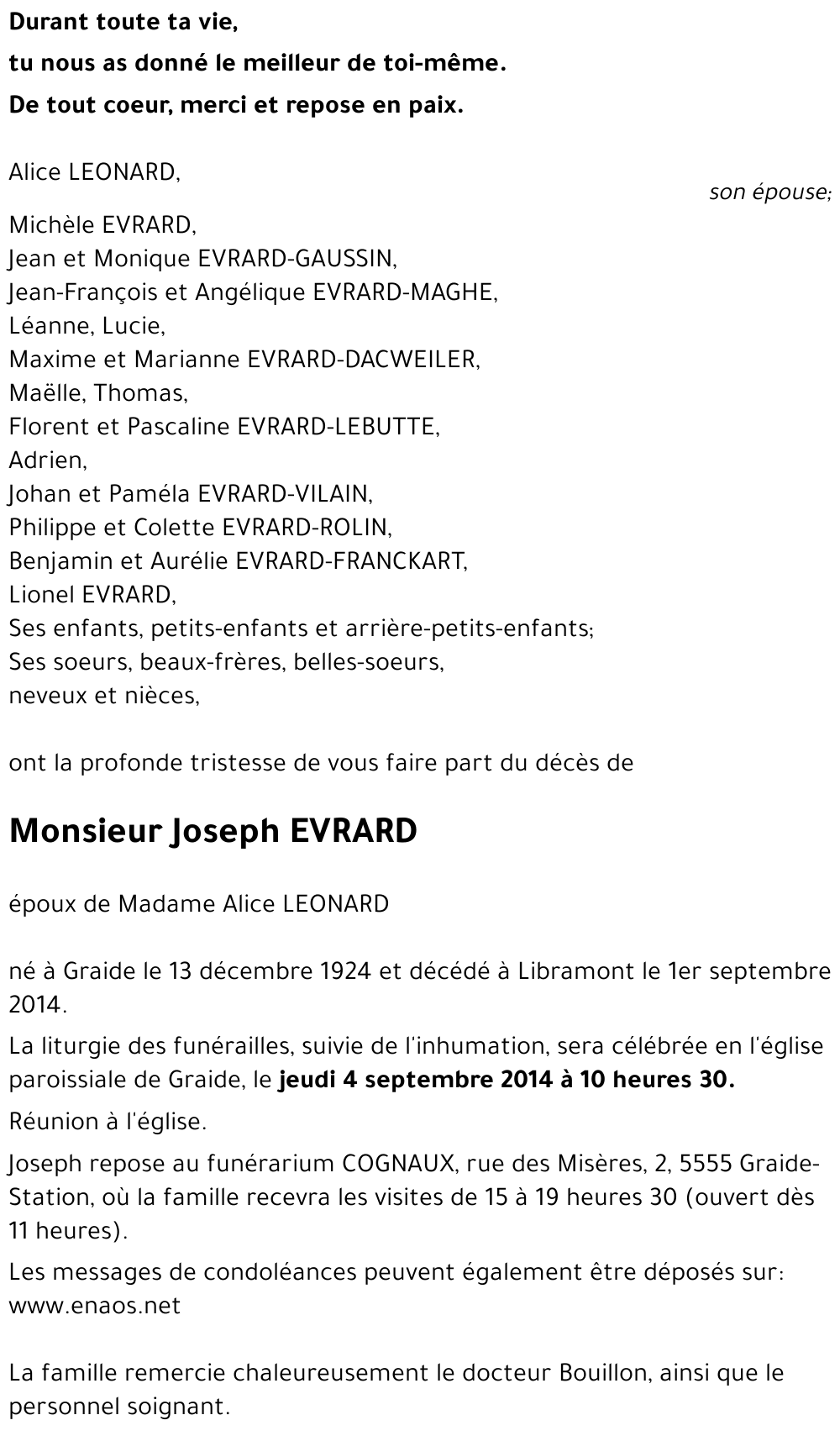 Joseph EVRARD