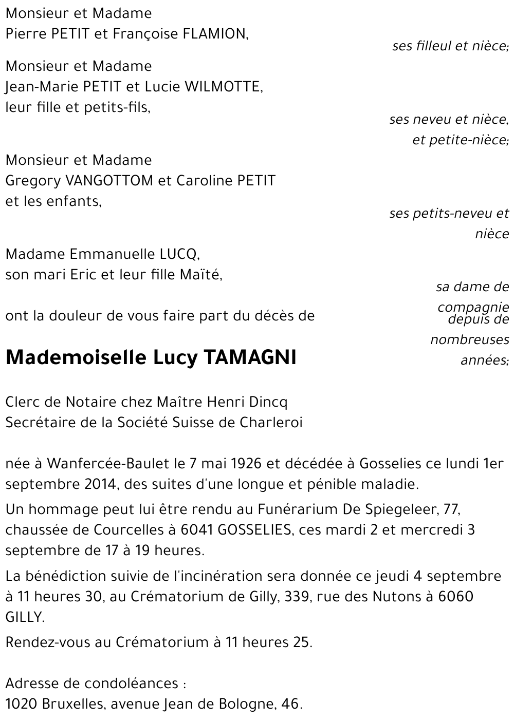 Lucy TAMAGNI