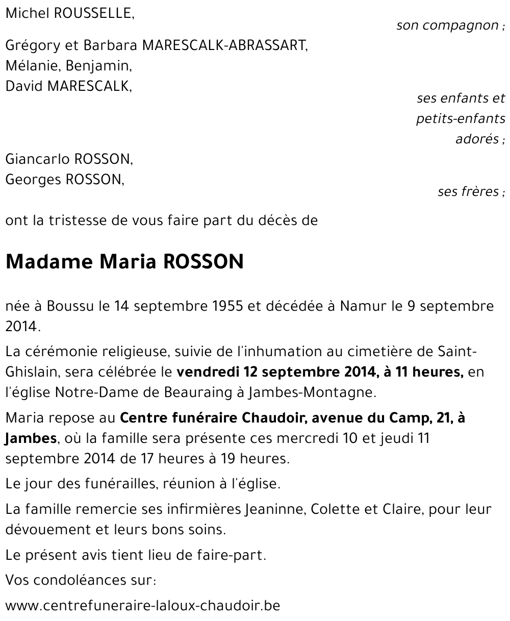 Maria ROSSON