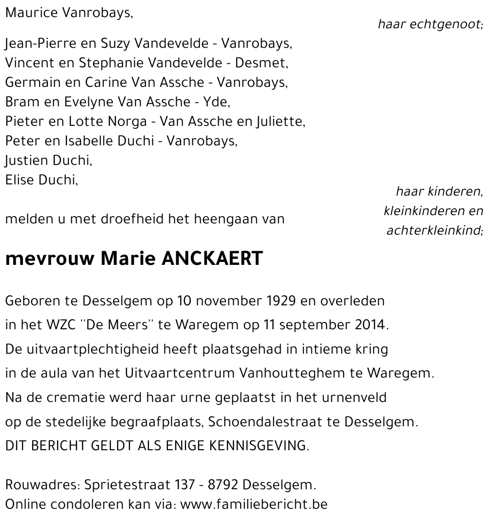 Marie ANCKAERT