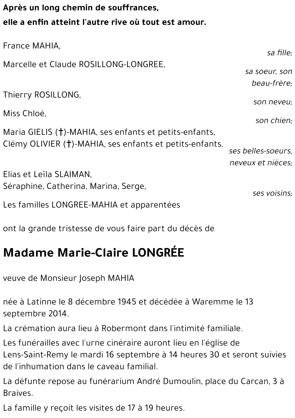 Marie-Claire LONGRÉE