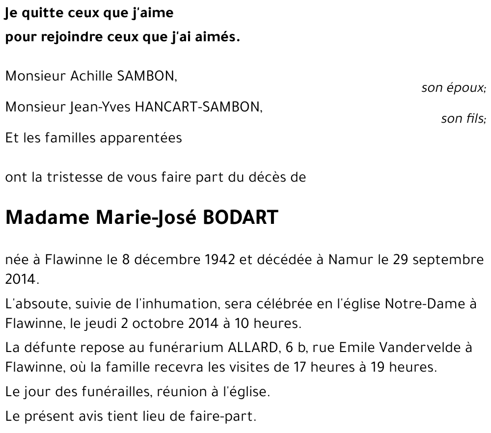 Marie-José BODART