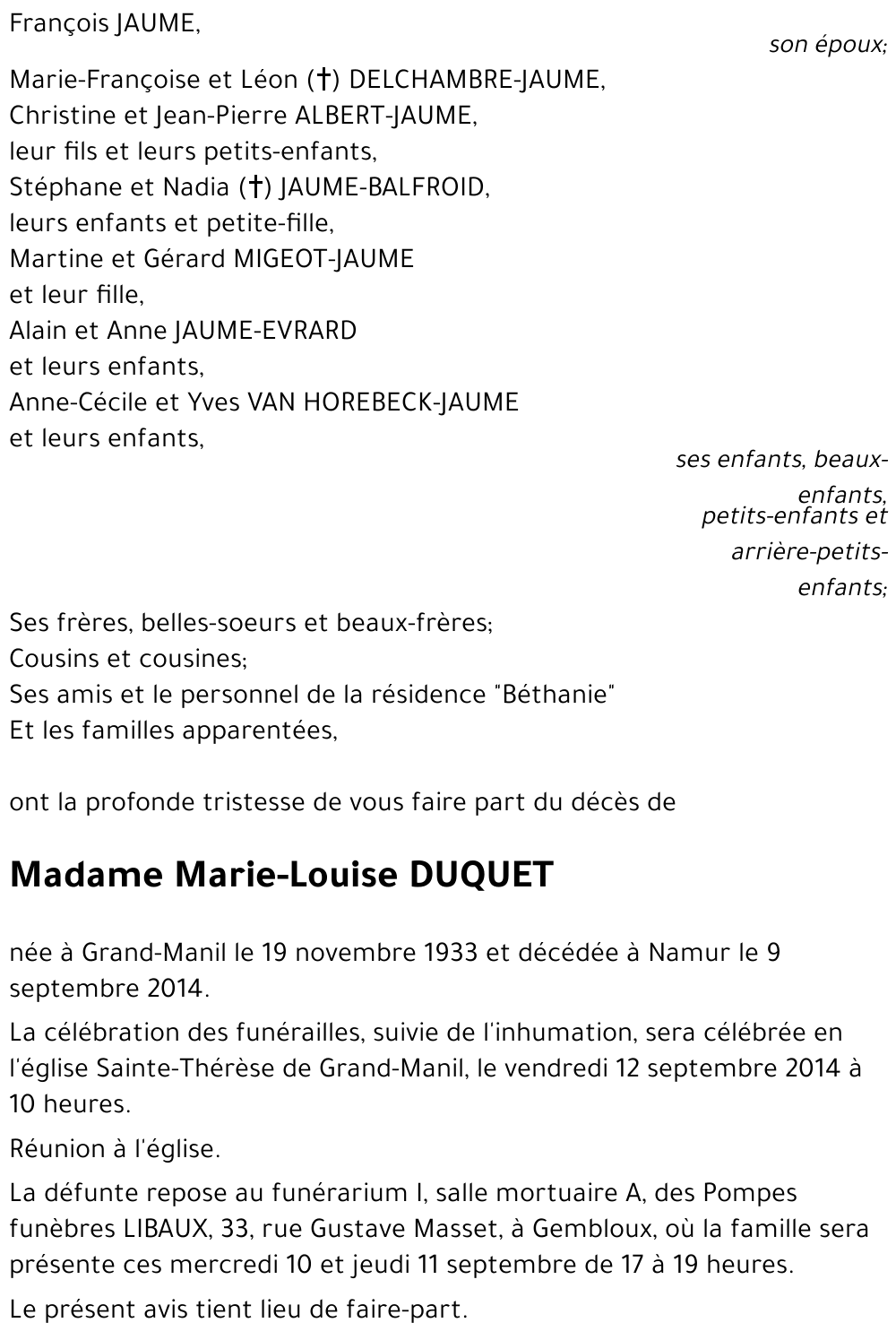 Marie-Louise DUQUET