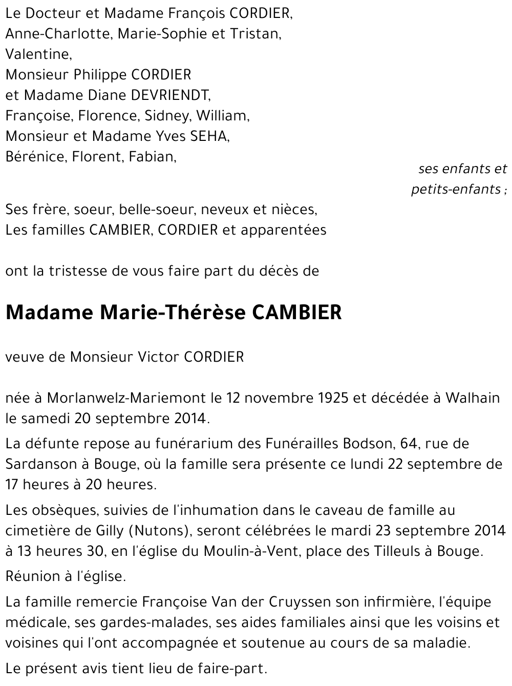 Marie-Thérèse CAMBIER