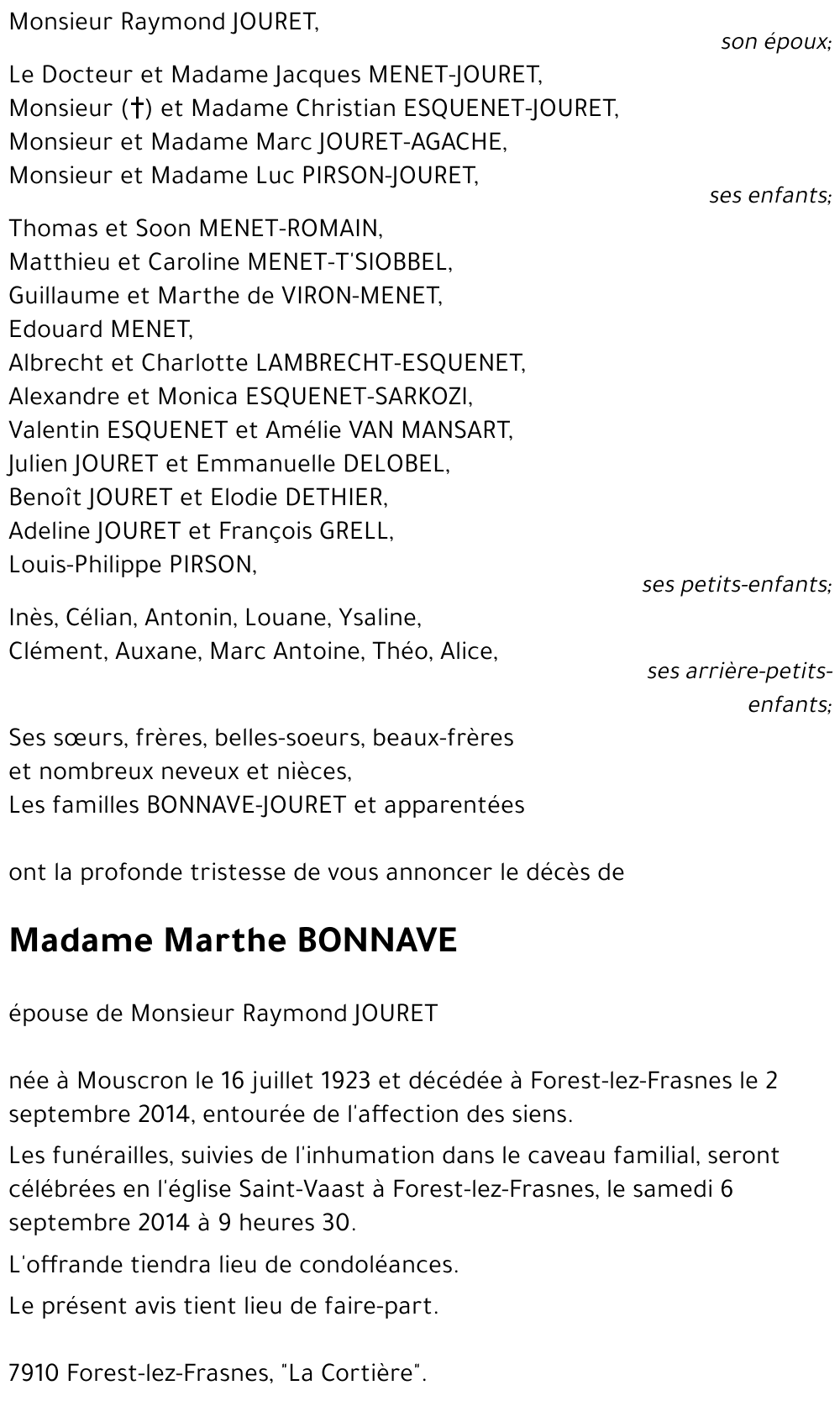Marthe BONNAVE