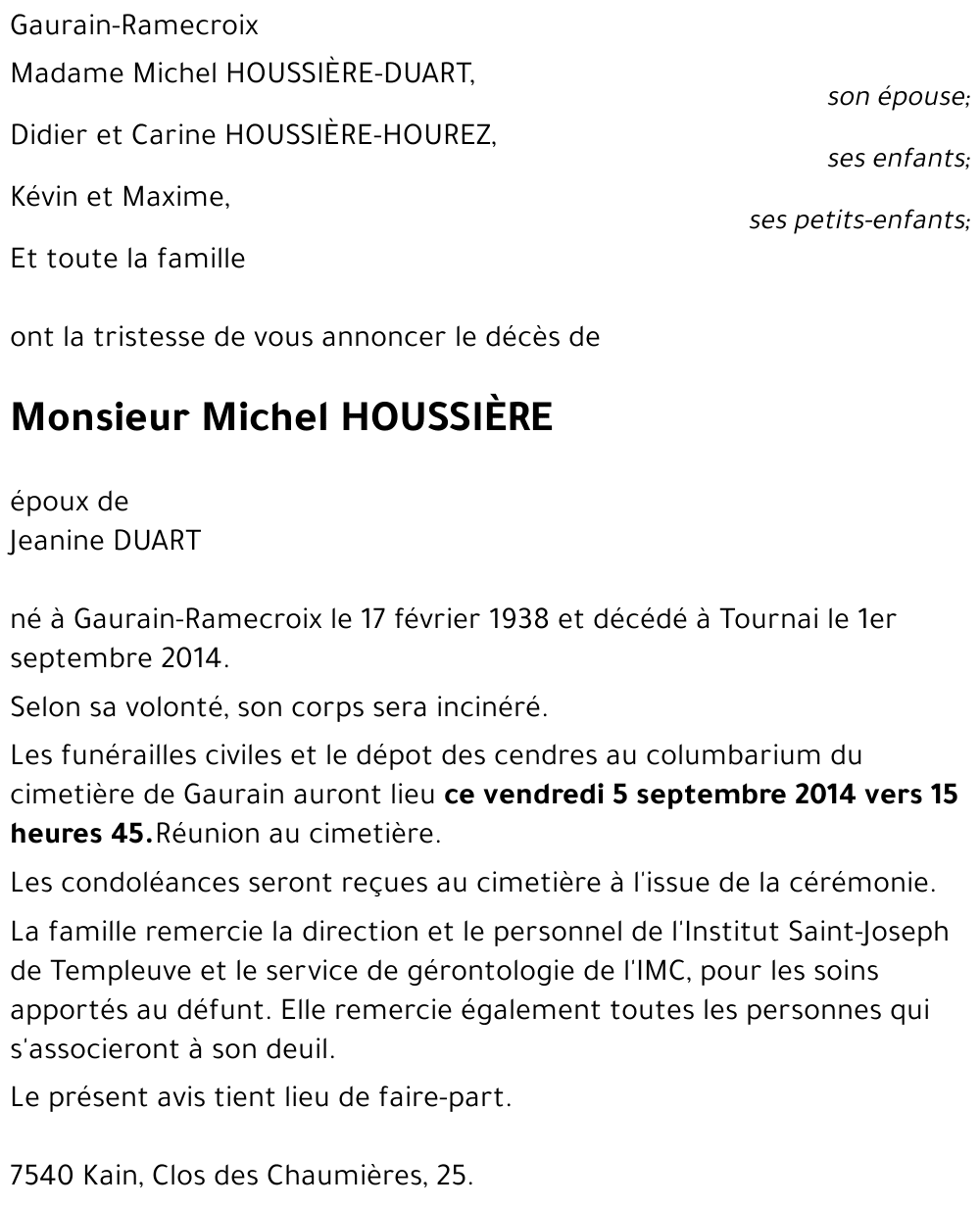 Michel HOUSSIERE