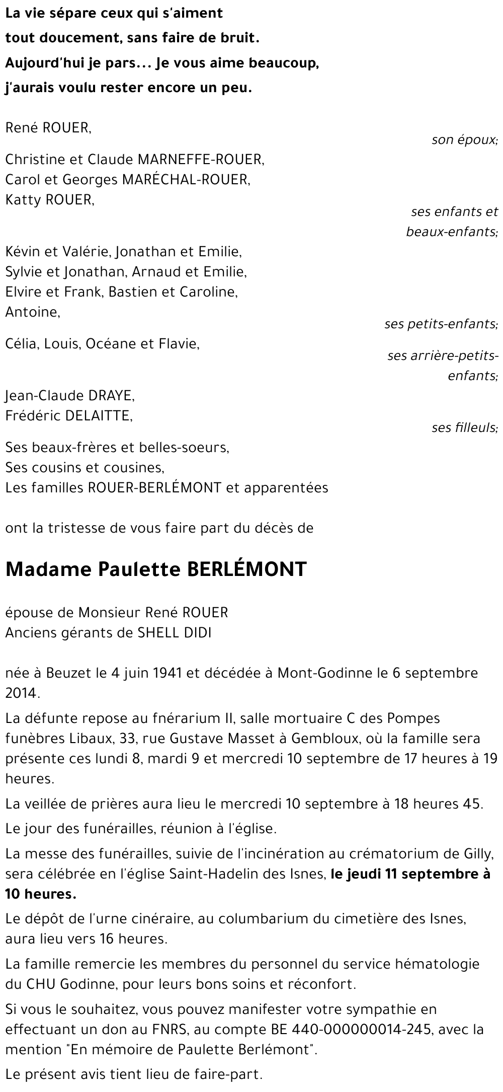 Paulette BERLEMONT