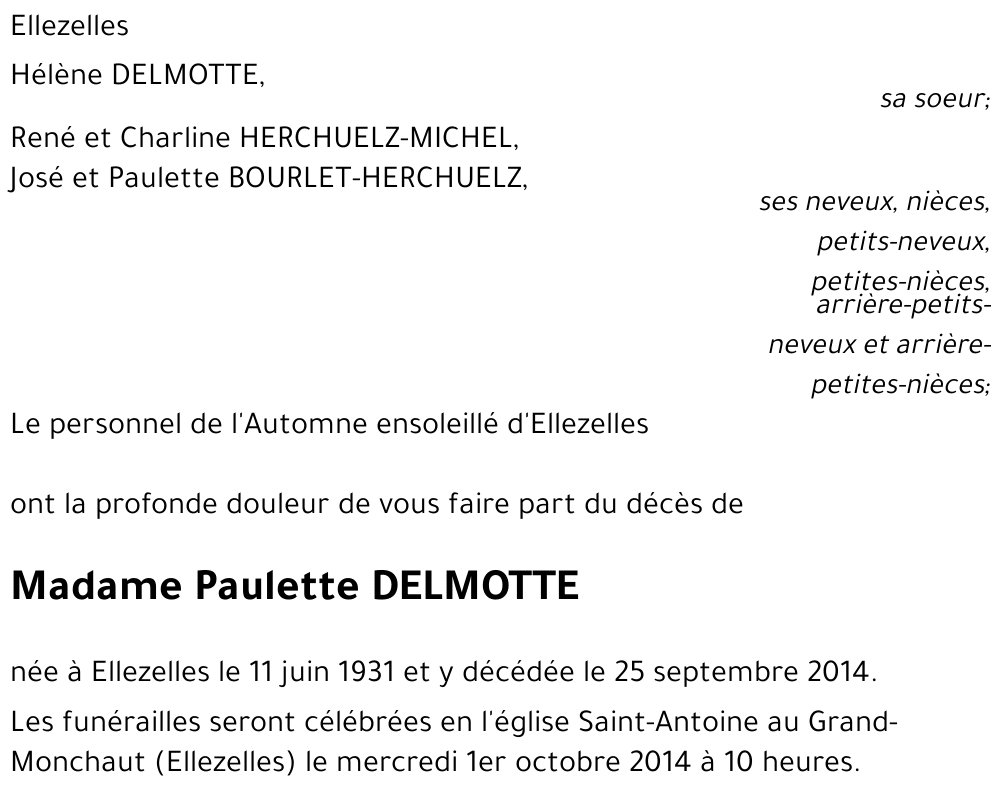 Paulette DELMOTTE