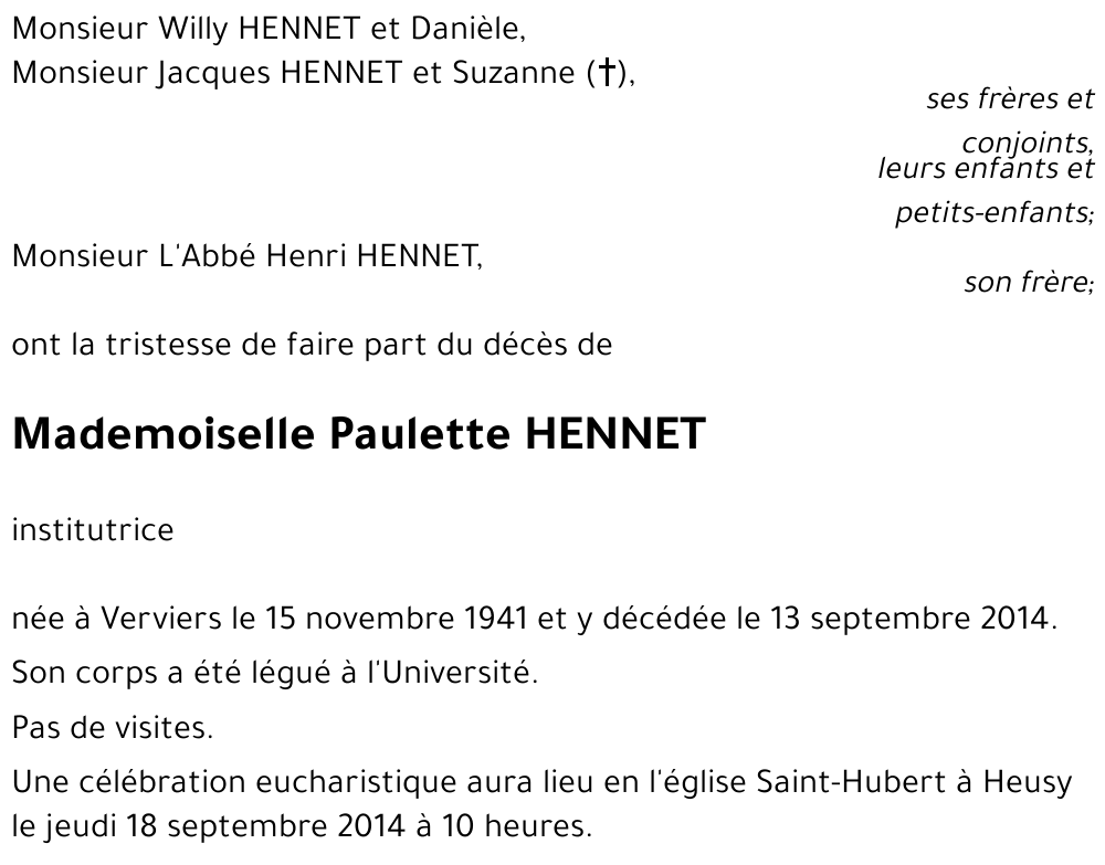 Paulette HENNET