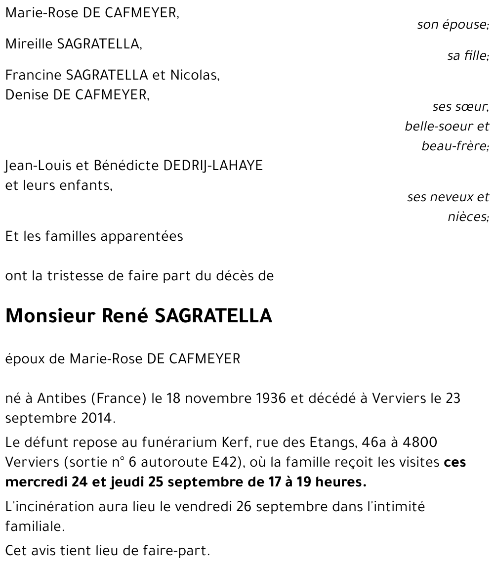 René SAGRATELLA