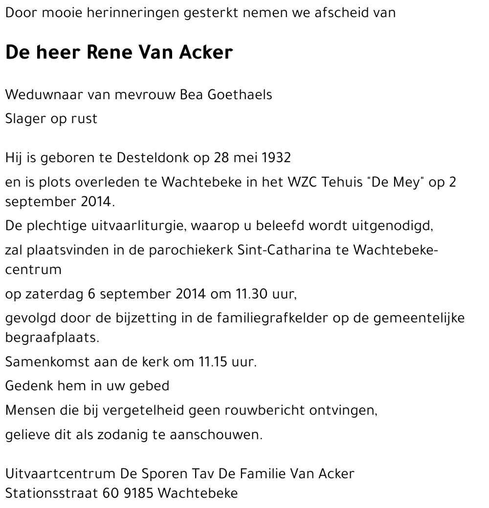 Rene Van Acker