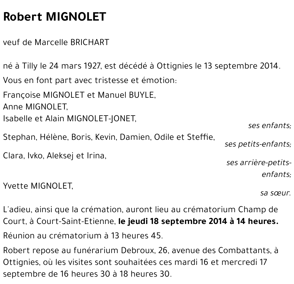 Robert MIGNOLET