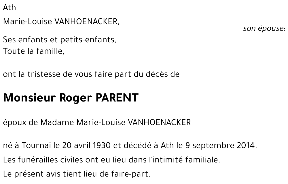 Roger PARENT