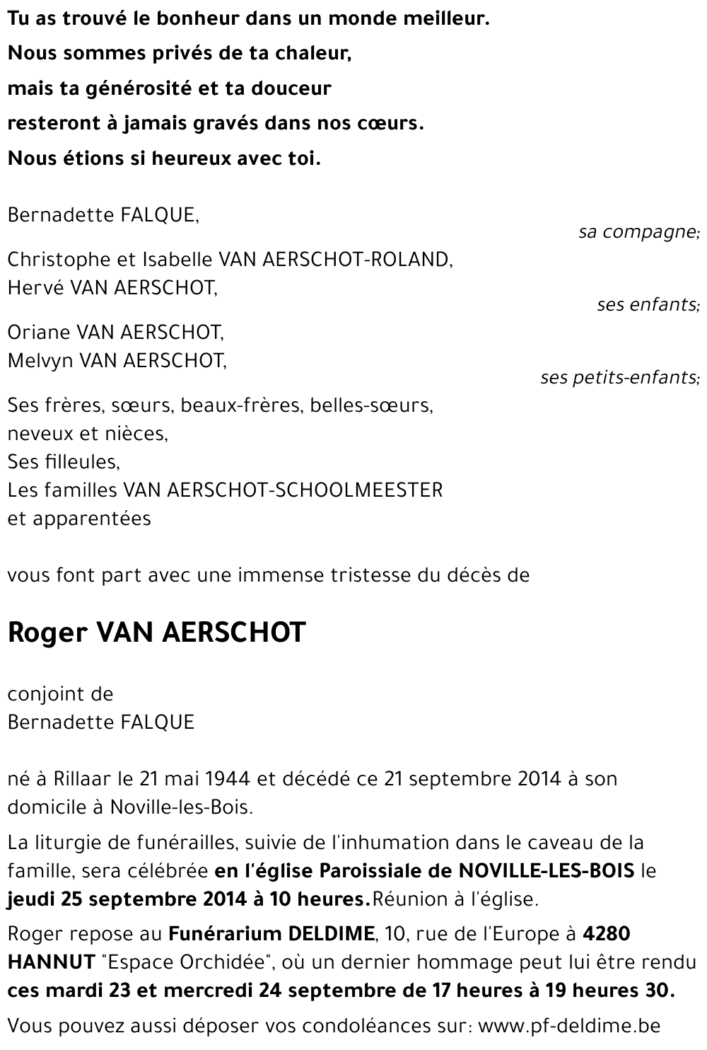 Roger VAN AERSCHOT