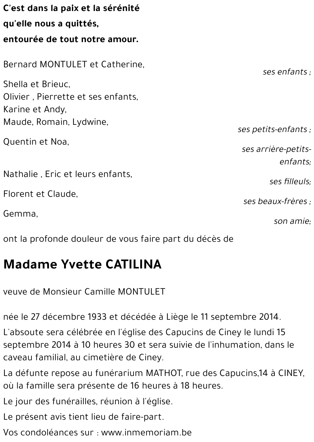 Yvette CATILINA