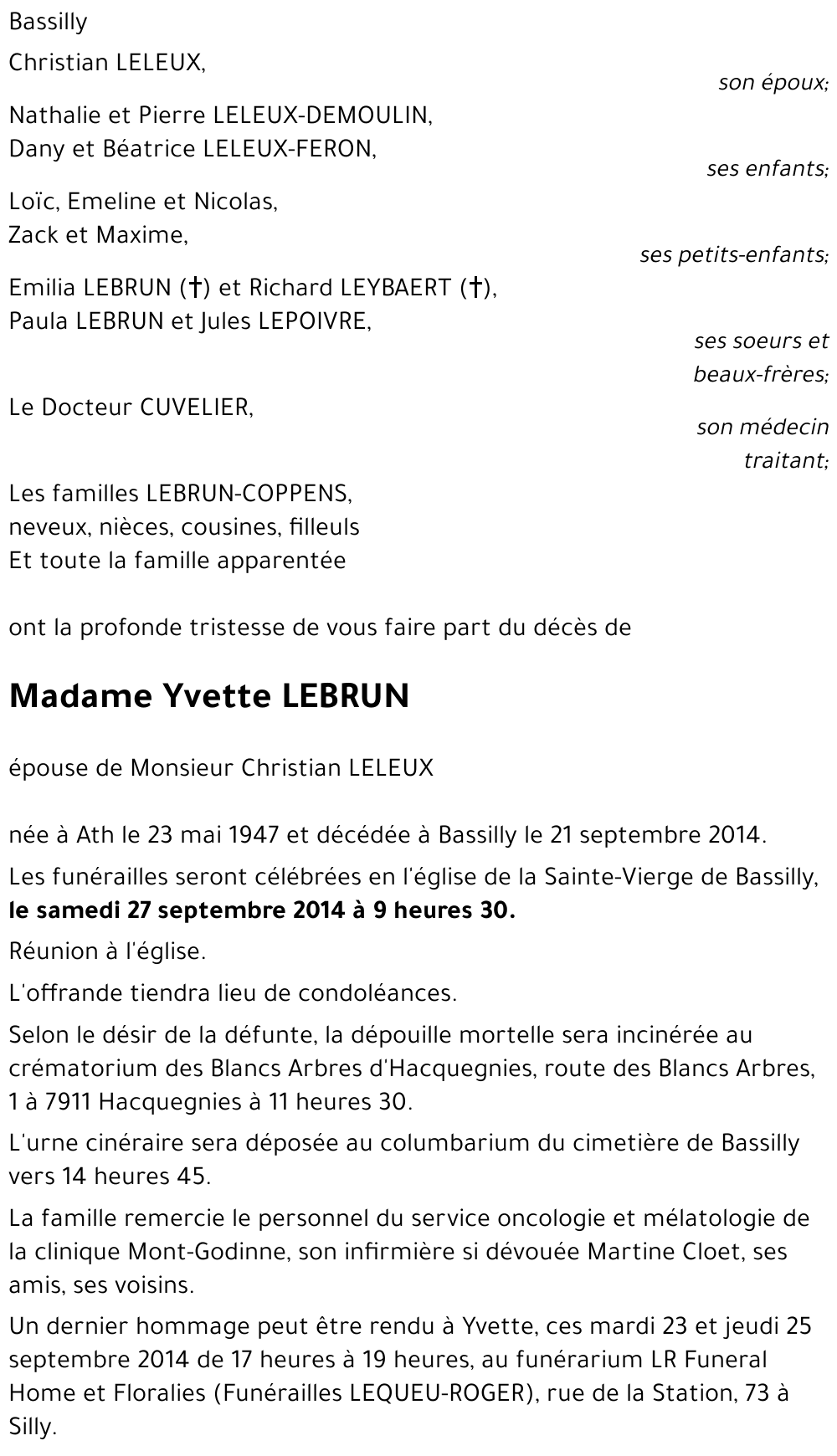 Yvette LEBRUN